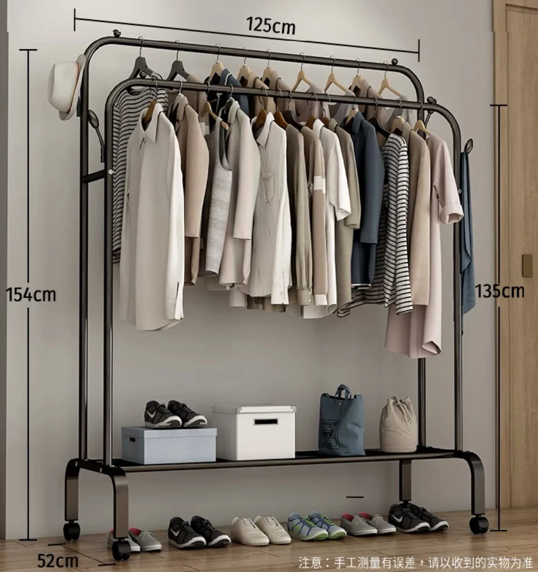 Custom Clothing Rack with Adjustable Shelves Open Bedroom Simple Storage Metal Closet for Hanging Wardrobe